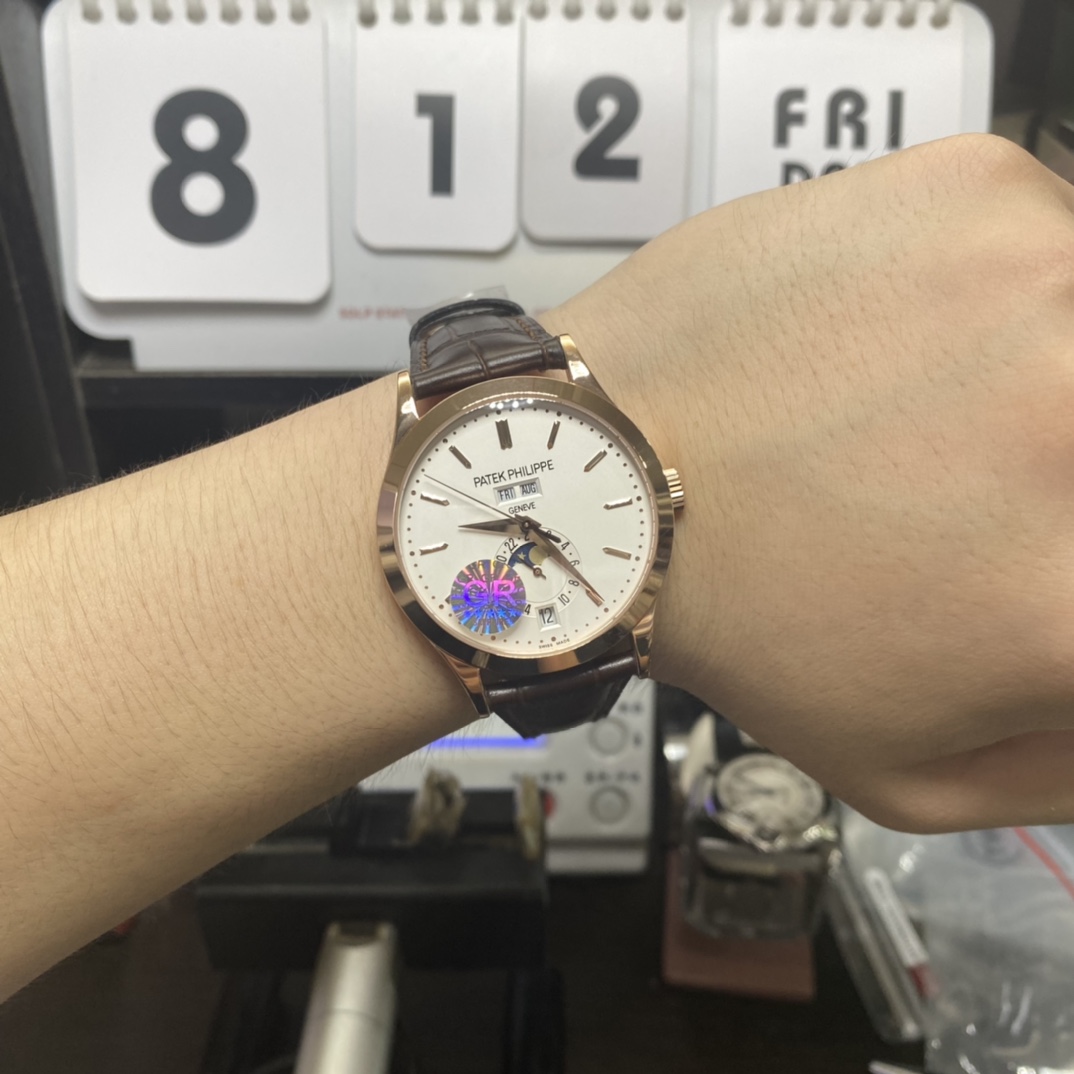 Patek Philippe Complicated Chronograph Series 5396R-011, Rose Gold Case White Dial, 38.5mm Size.