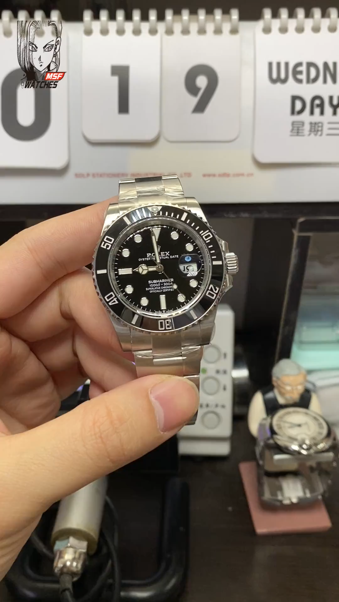 Rolex Submariner Series m126610ln-0001, Blackwater Ghost Added the function of reverse calendar adjustment, 41mm size.