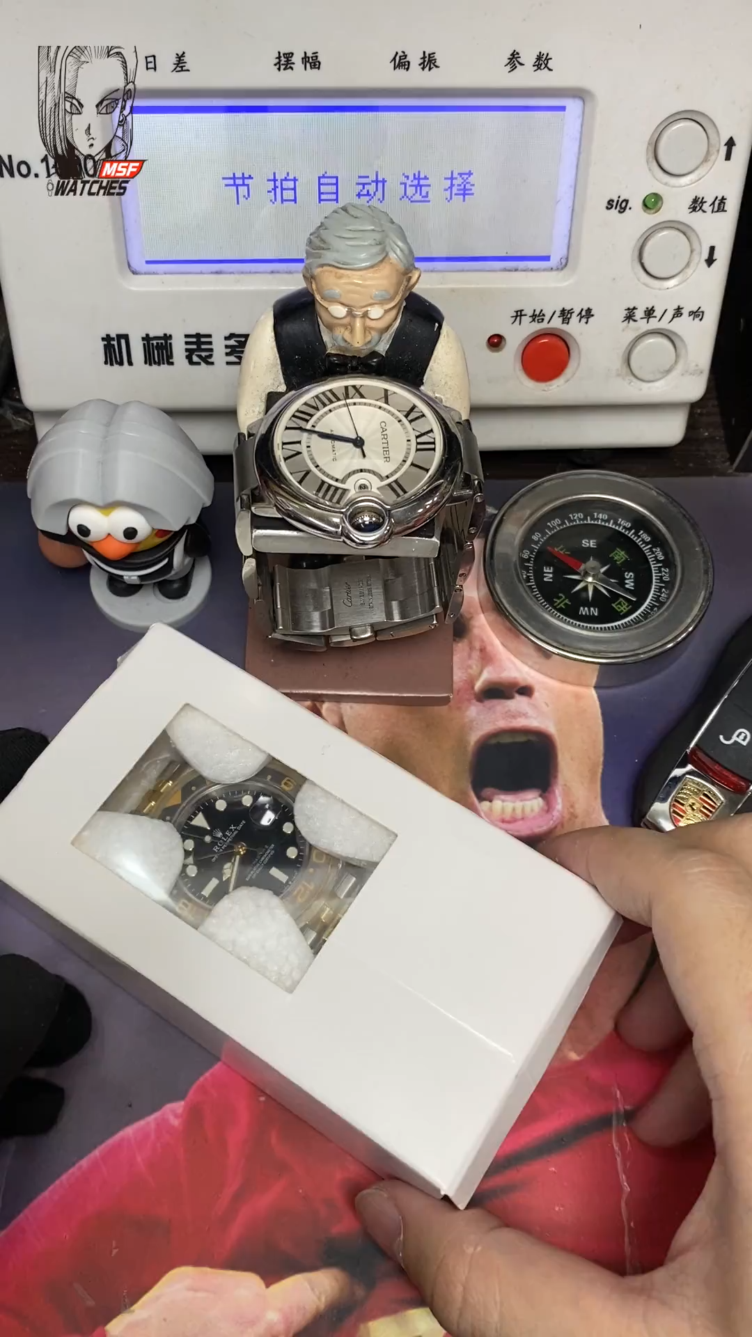 Rolex GMT-Master II series m126713grnr-0001, InterGold Black/Grey Ceramic Bezel InterGold Five-Bead Chain Steel Bracelet, 40mm size.