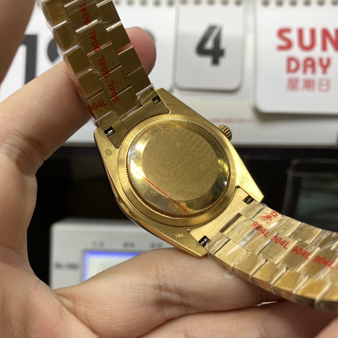 Rolex Datejust Series 116243-63603, Full Gold Diamond Bezel, 36mm Size, Three-Link Steel Bracelet.