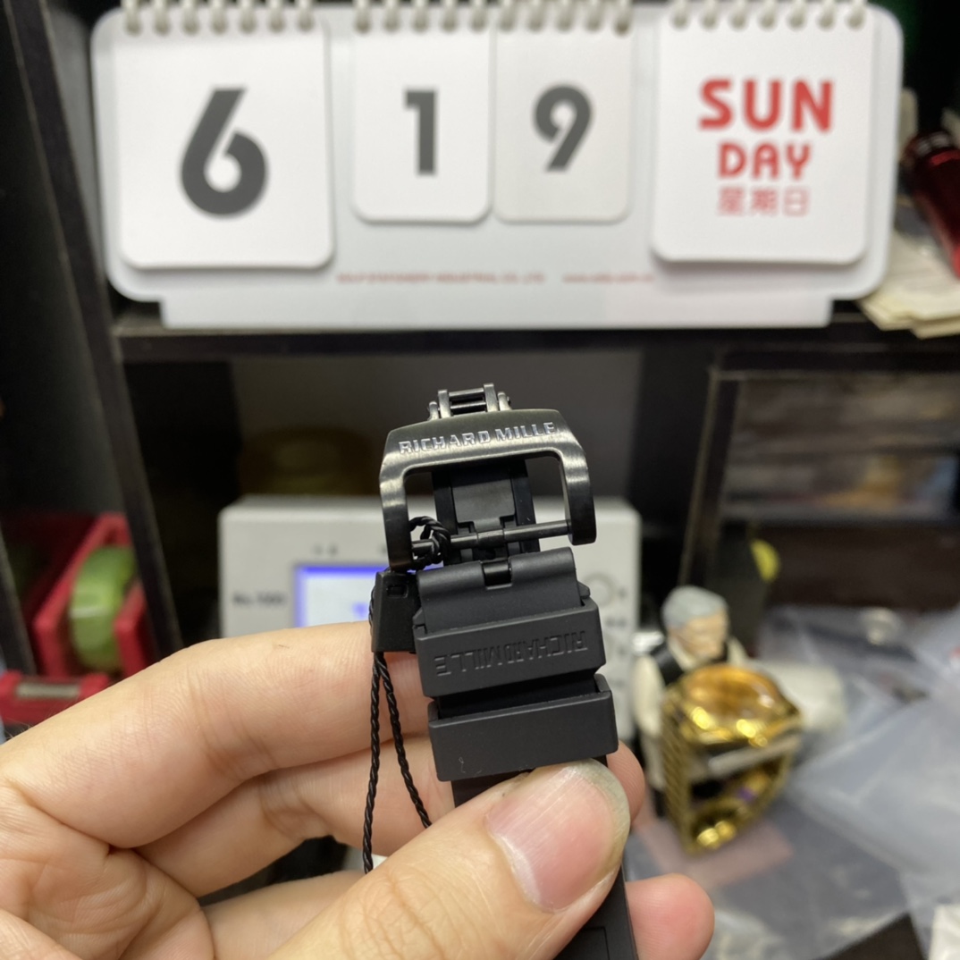 Richard Mille Men's Collection series RM055, Black Ceramic Case with Skeletonized Movement Design, 49.90 x 42.70mm size.