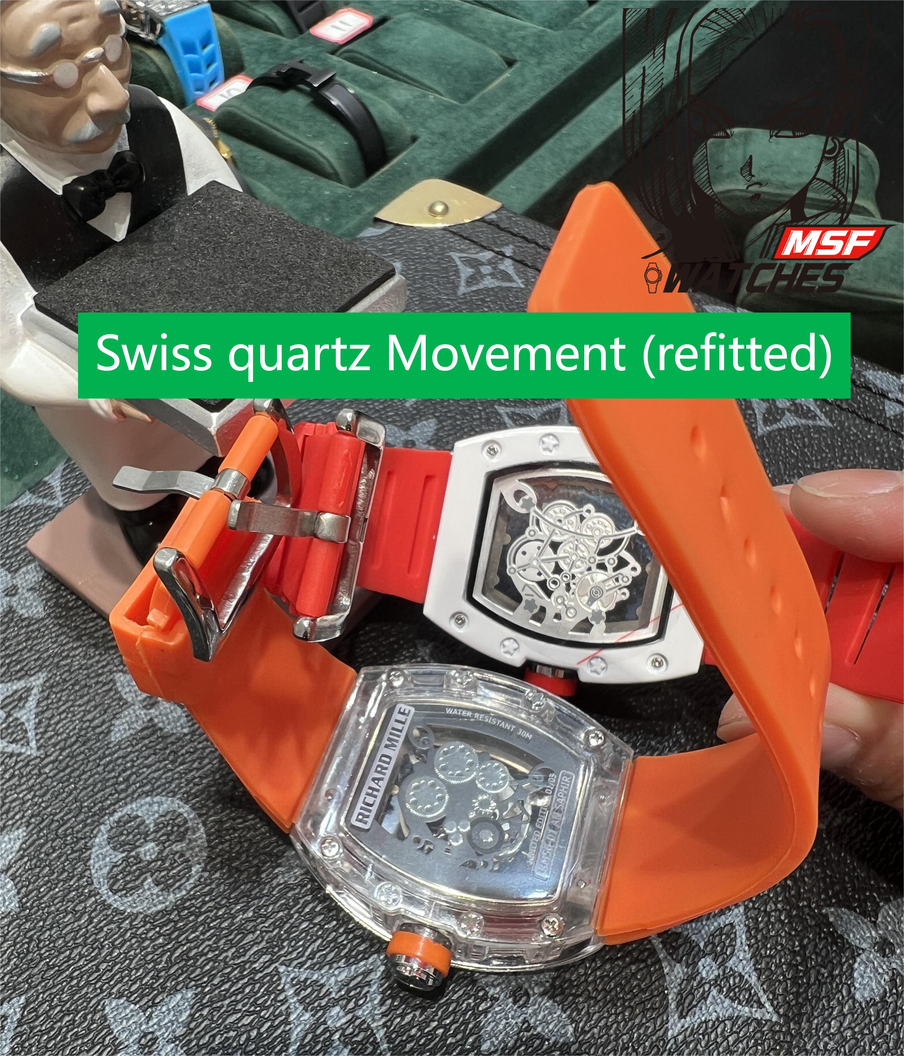 Richard Mille Men's Collection series RM27-02, Sapphire Crystal Nylon Strap and Titanium Buckle, 47.77×39.7 size.