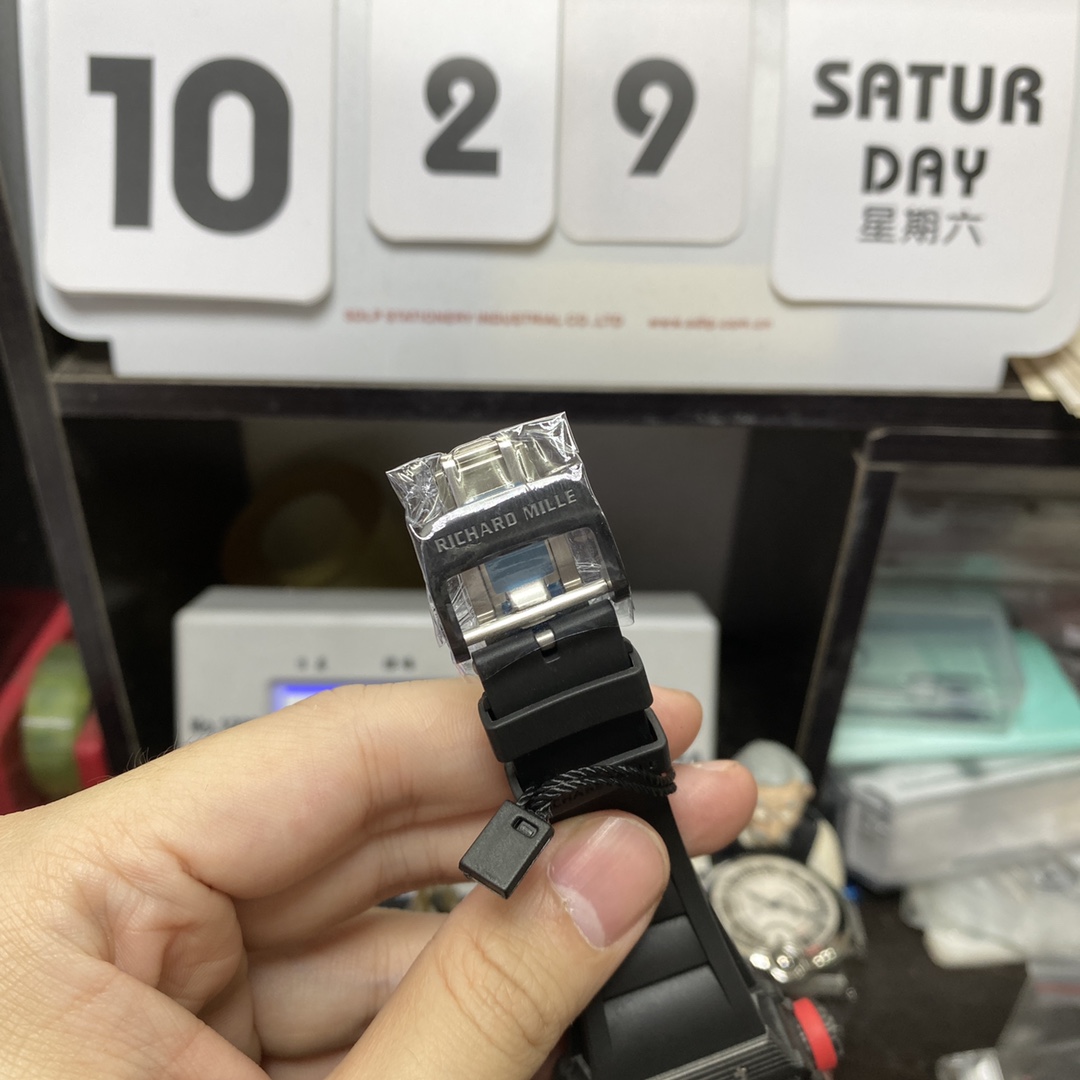 Richard Mille Men's Collection series RM 35-02, Carbon Fiber Case with Fluoroelastomer Strap.