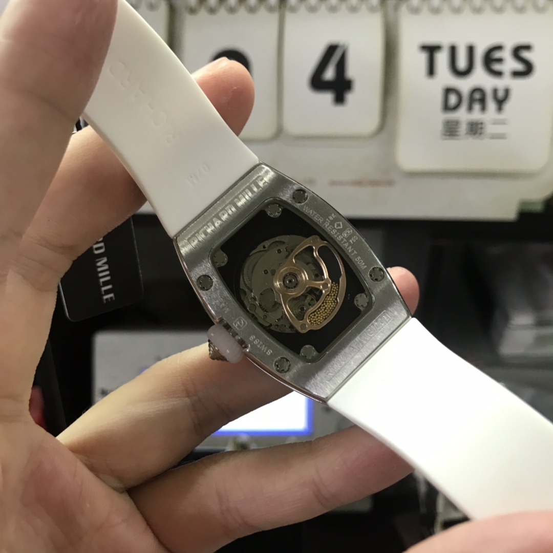 Richard Mille Women's Collection series RM 07-01 LADIES, Red Lips Fully Diamond-Set, 45.66 x 31.40mm size.