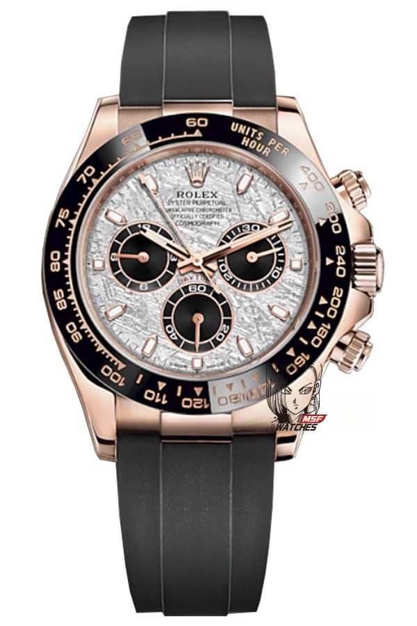 Rolex Cosmograph Daytona Series m116515ln-0055, Rose Gold Case Meteorite Dial, 40mm size.