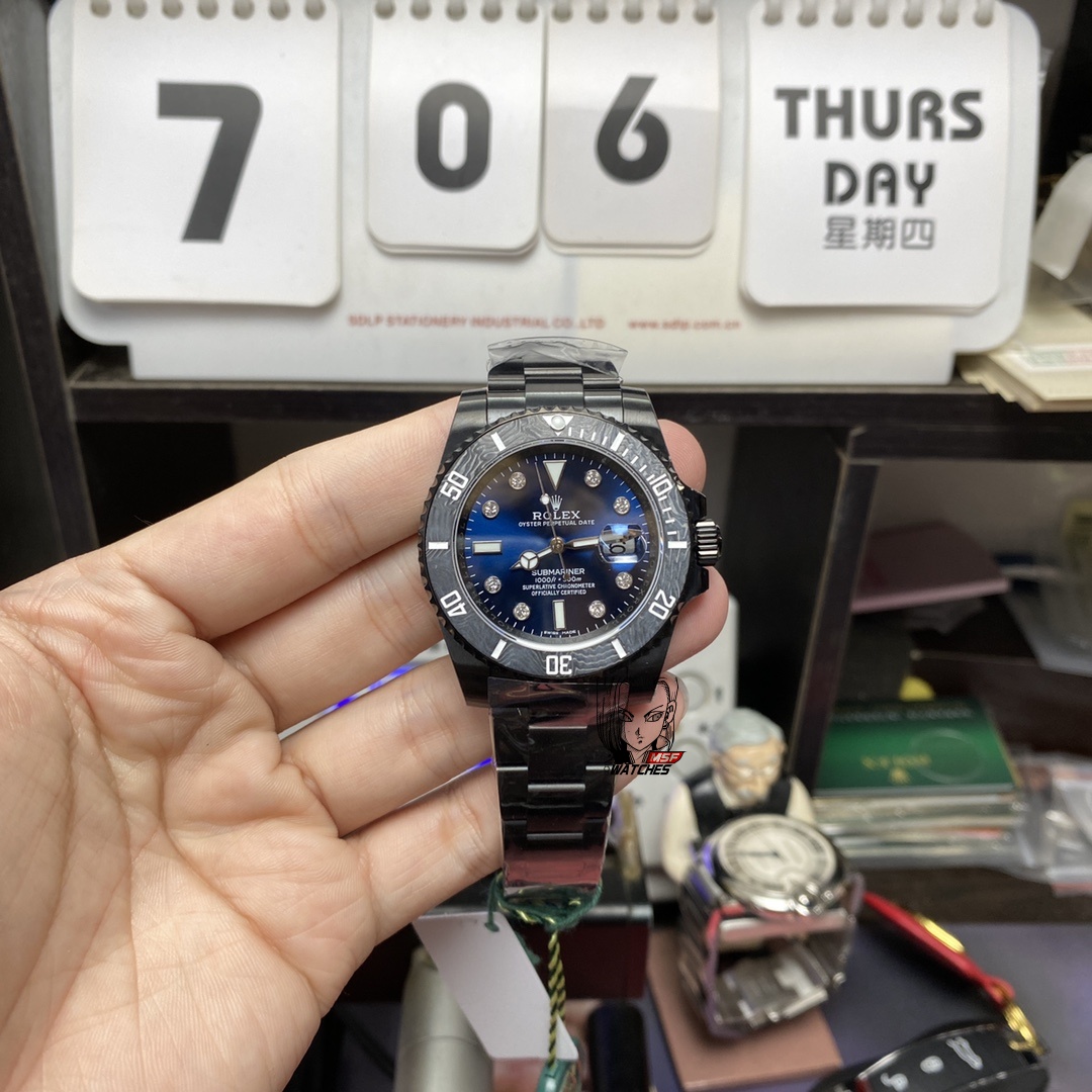 Rolex Submariner series BLAKEN MODIFY All carbon fiber CASE with 3135 blue spring mechanical movement 40MM SIZE