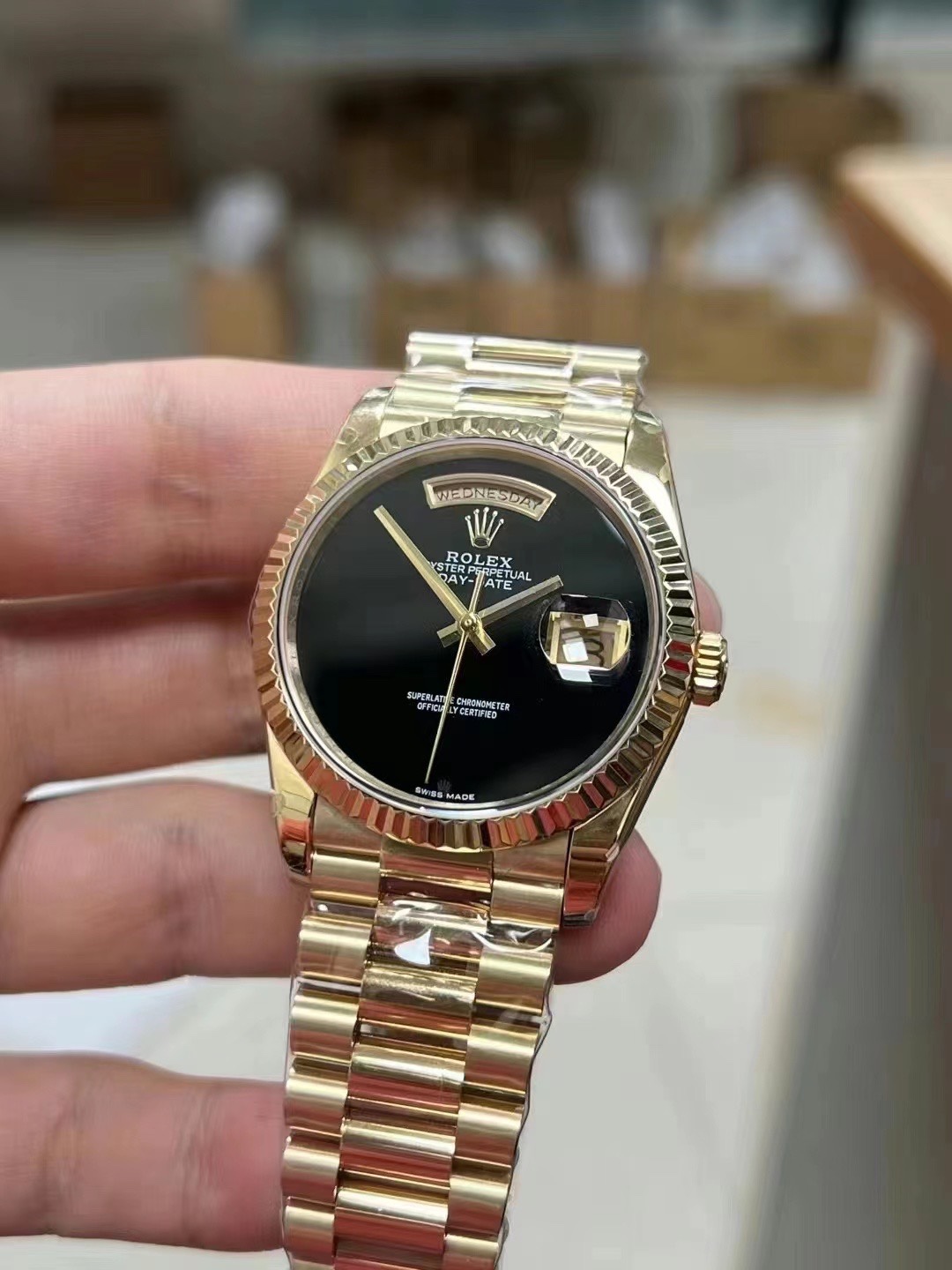 Rolex Day-Date Series Watch Model m118238(Black Onyx)36mm