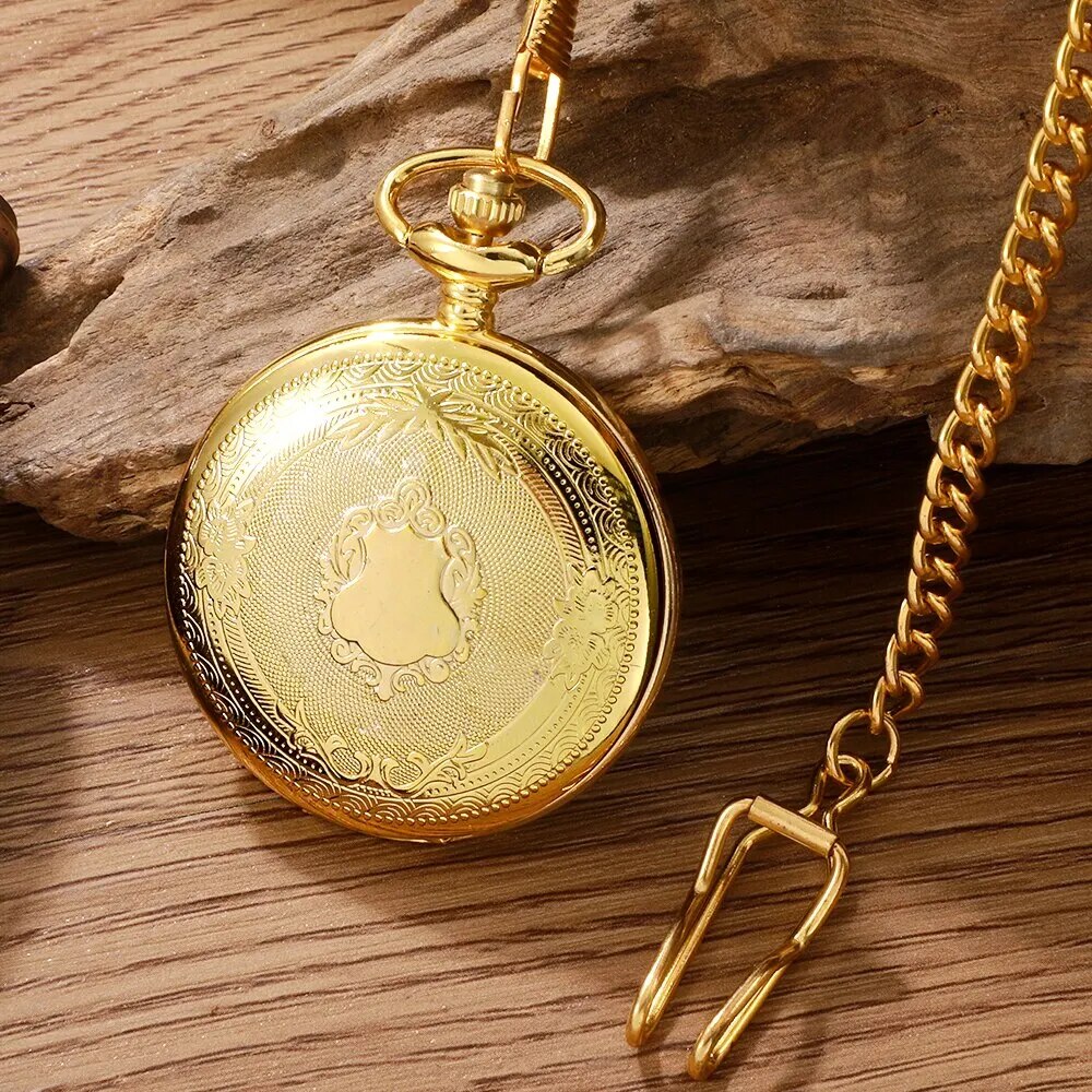 Antique Steampunk Vintage Roman Numerals Quartz Pocket Watch Multicolor Case Necklace Pendant Clock Chain Mens Women