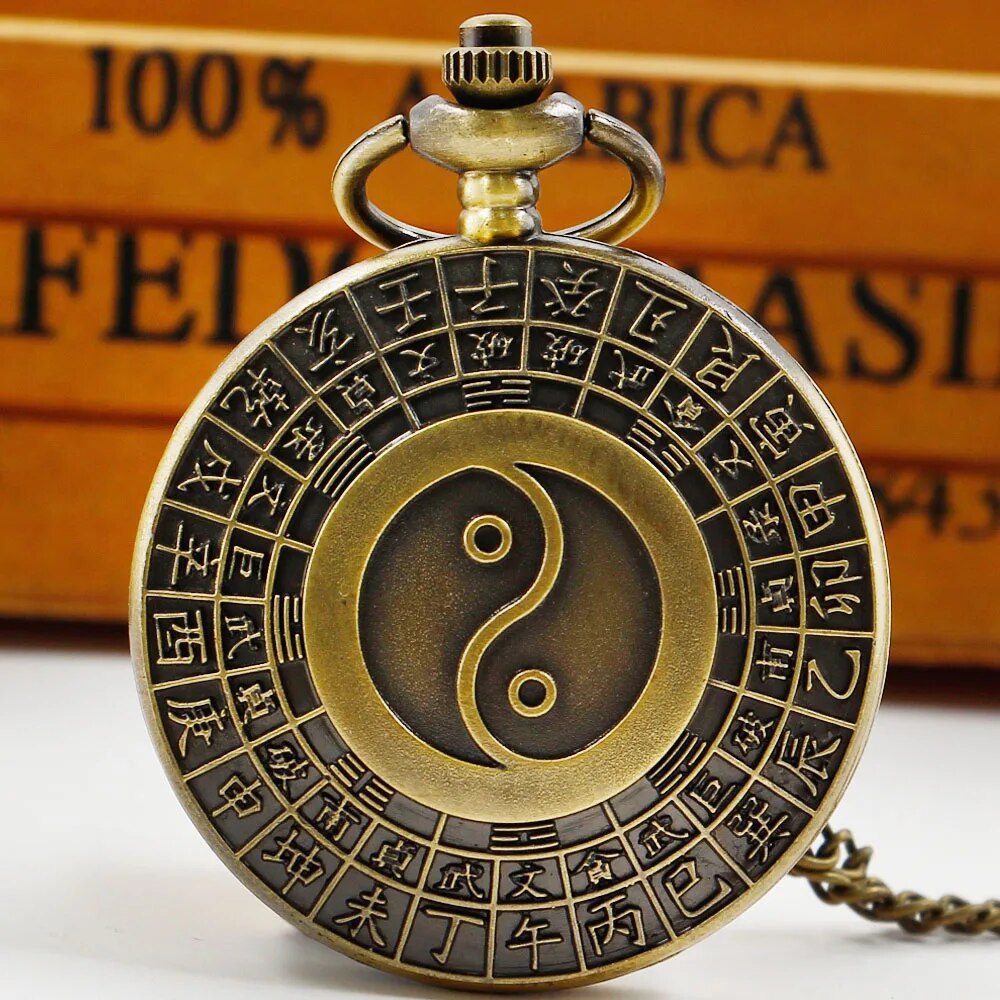 New Quartz Pocket Watch Chinese Style Special Design Gold Female Male Pendant Necklace Gift for Woman Men Watch