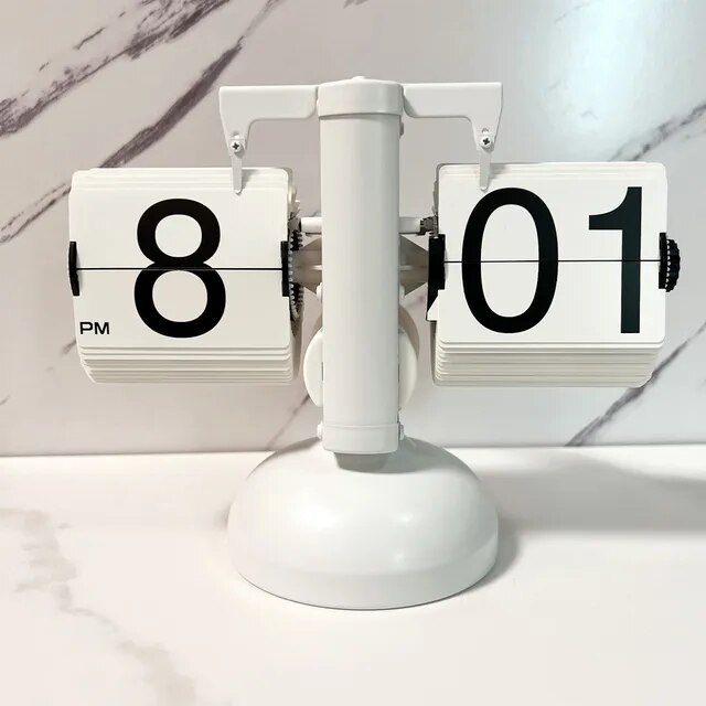 Retro Flip Digital Clock Mechanical Automatically Flip Down Page Table Clock Office Flip Digital Clock Home Decor Crafts Clock