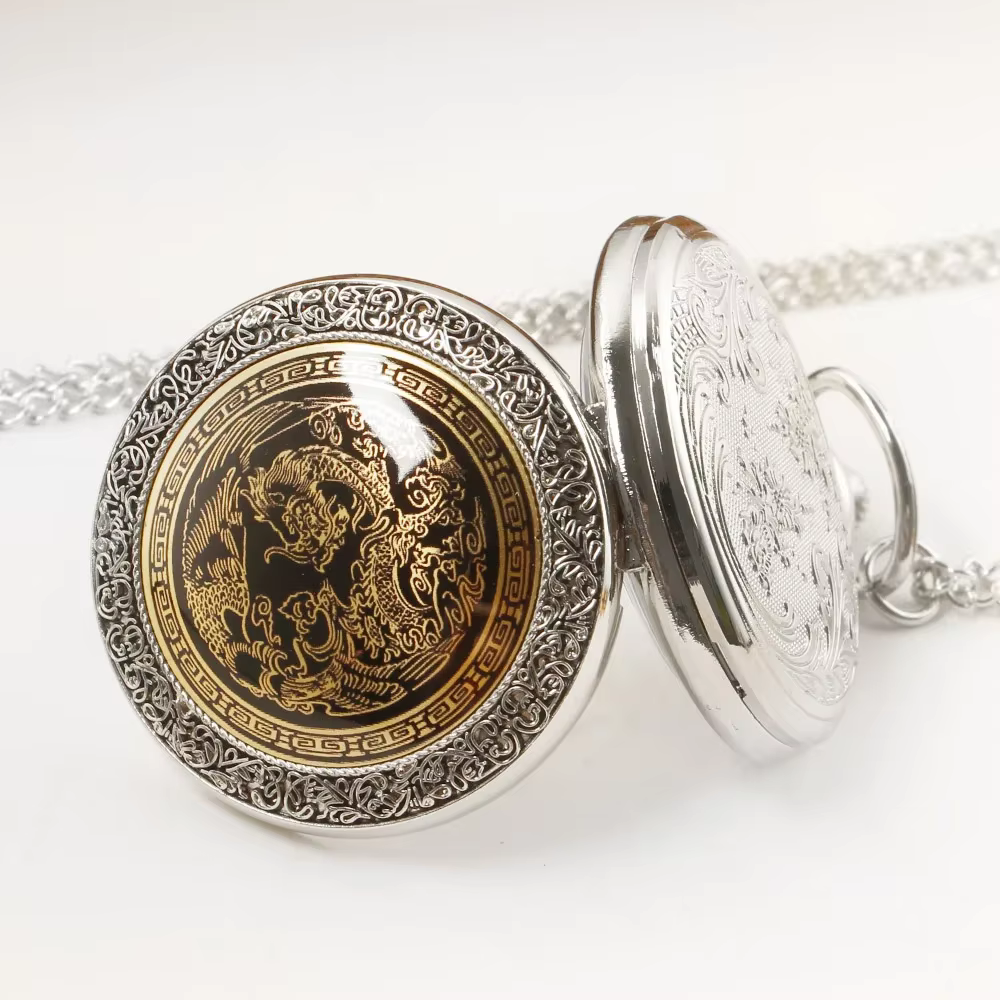 Classic Vintage Steampunk Quartz Pocket Watch with Necklace Chain Fashion Bronze Best Gift for Male Men Kids Pocket Clock PB667