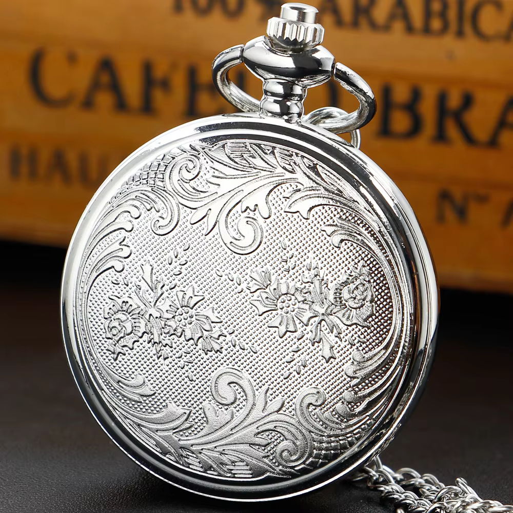 Pocket Watch with Lovely Owl Full Hunter Alloy Quartz Clock with Necklace Fob Chain  Antique Watches for Men Women XH1012