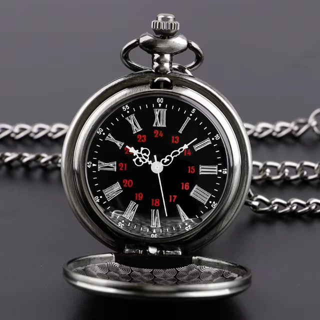 Fashion 37CM Fob Chain Smooth steel Quartz Pocket Watch Vintage Roman Nmber Dial Pendant Fob Watch Gifts Clock reloj de bolsillo