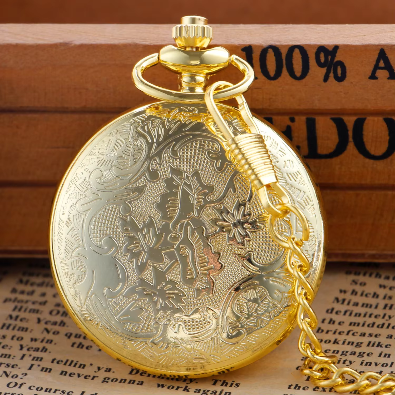 Luxury Gold Vintage Quartz Pocket Watch Steampunk Roman Numerals Scale Necklace Pocket FOB Watch Dropshipping