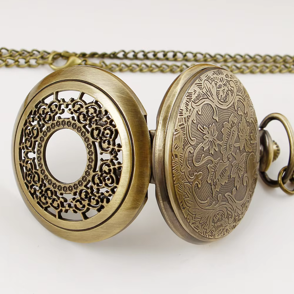 Quartz Pocket Watch Necklace High Quality Vintage Pendant Mens Fob Watches Gifts with Chain